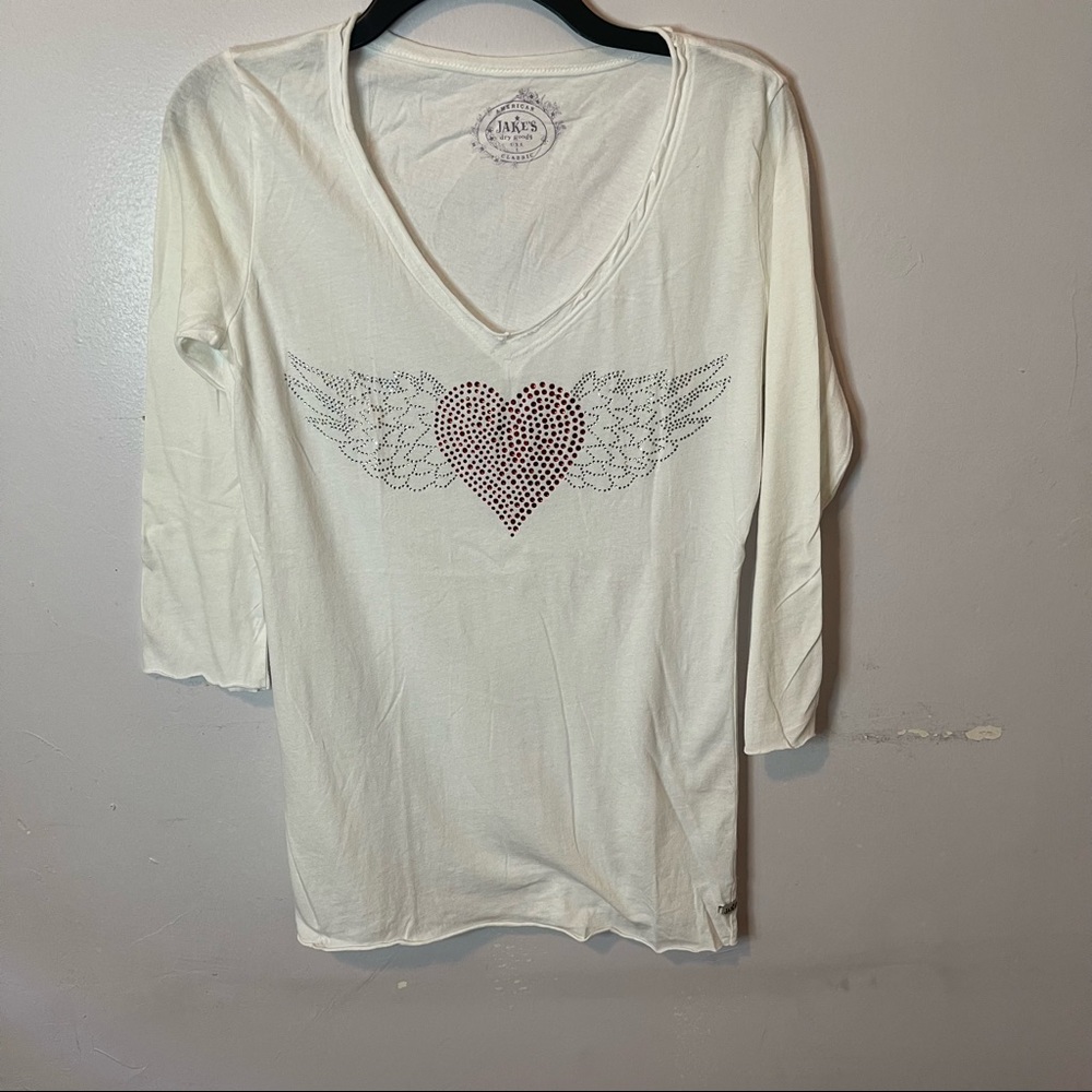 Bling heart long sleeve tee